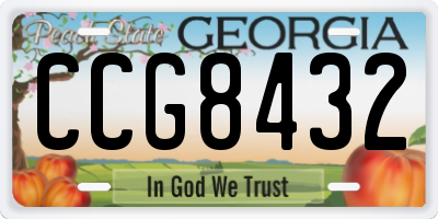 GA license plate CCG8432