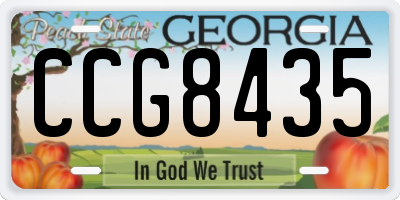 GA license plate CCG8435