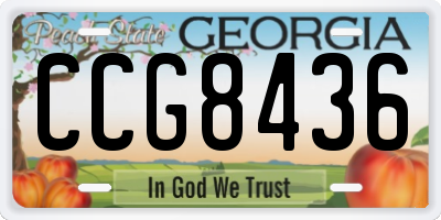 GA license plate CCG8436