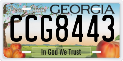 GA license plate CCG8443
