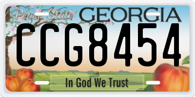 GA license plate CCG8454