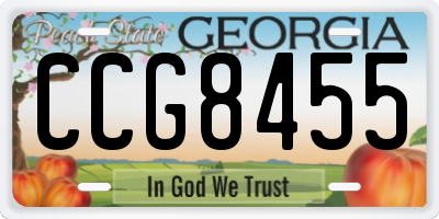 GA license plate CCG8455