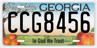 GA license plate CCG8456