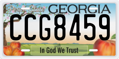 GA license plate CCG8459
