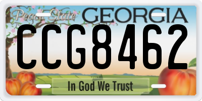 GA license plate CCG8462
