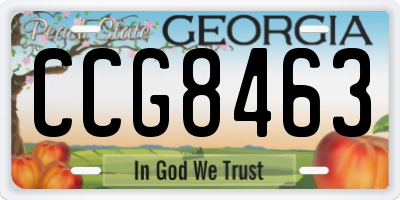 GA license plate CCG8463