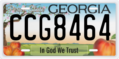 GA license plate CCG8464