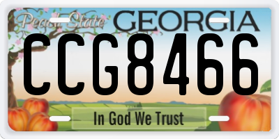 GA license plate CCG8466
