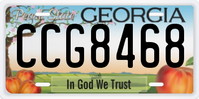 GA license plate CCG8468