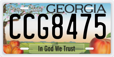 GA license plate CCG8475
