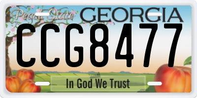 GA license plate CCG8477