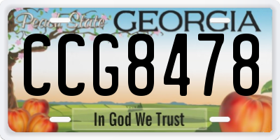 GA license plate CCG8478