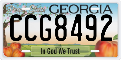 GA license plate CCG8492