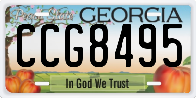 GA license plate CCG8495