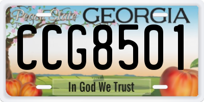 GA license plate CCG8501