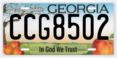 GA license plate CCG8502