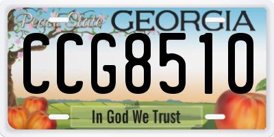 GA license plate CCG8510
