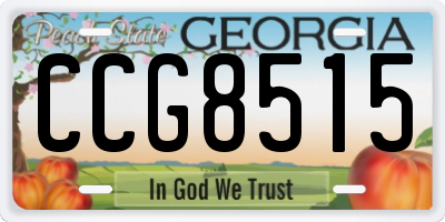 GA license plate CCG8515