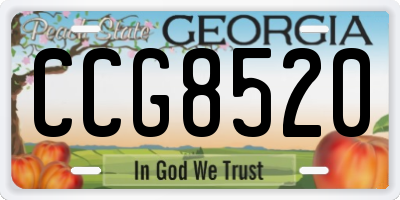 GA license plate CCG8520
