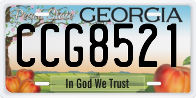 GA license plate CCG8521