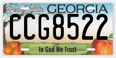 GA license plate CCG8522