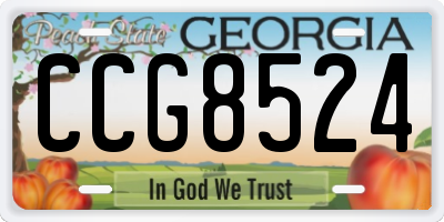 GA license plate CCG8524