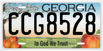 GA license plate CCG8528