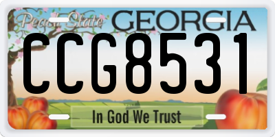 GA license plate CCG8531
