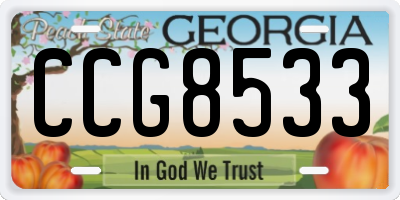 GA license plate CCG8533