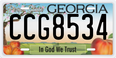GA license plate CCG8534