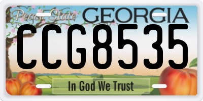 GA license plate CCG8535