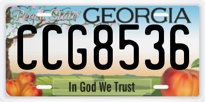 GA license plate CCG8536