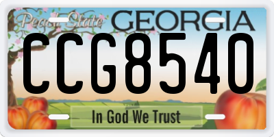 GA license plate CCG8540
