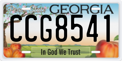 GA license plate CCG8541