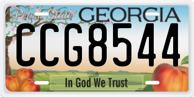 GA license plate CCG8544