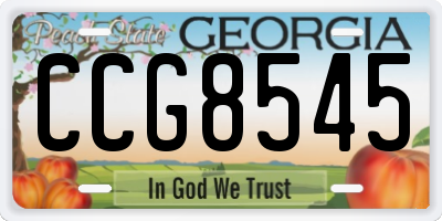 GA license plate CCG8545