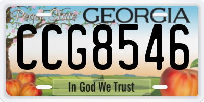 GA license plate CCG8546