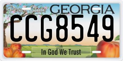GA license plate CCG8549