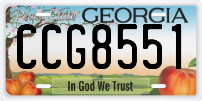 GA license plate CCG8551