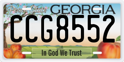 GA license plate CCG8552
