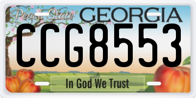 GA license plate CCG8553