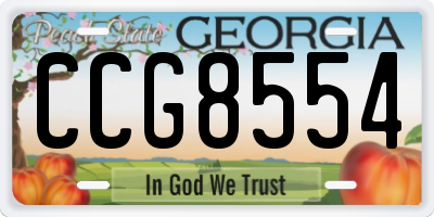 GA license plate CCG8554