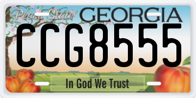 GA license plate CCG8555
