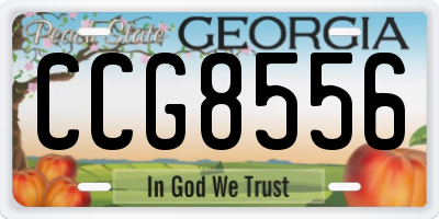 GA license plate CCG8556