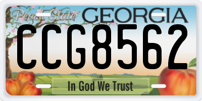 GA license plate CCG8562