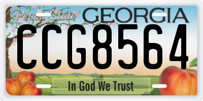 GA license plate CCG8564