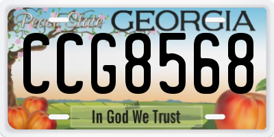 GA license plate CCG8568