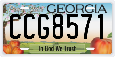 GA license plate CCG8571