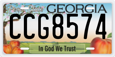 GA license plate CCG8574