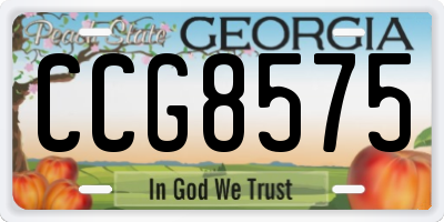 GA license plate CCG8575